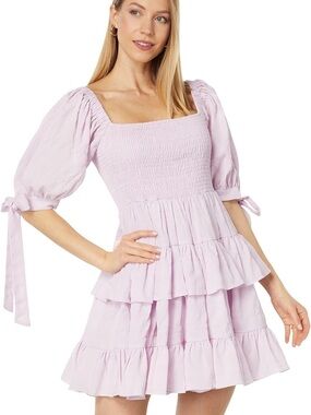 En Saison Lavender Mini Dress Medium Cottagecore Puff Sleeve Boho Romantic